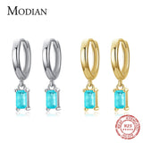 Tourmaline Hoop Earrings 925 Silver Rectangle Paraiba Earring Women Jewelry