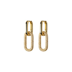 925 Silver Double Layer CZ Hoop Earrings for Women