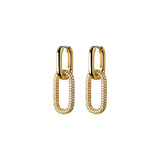 925 Silver Double Layer CZ Hoop Earrings for Women