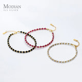 925 Sterling Silver Crystal Strand Bracelet for Women
