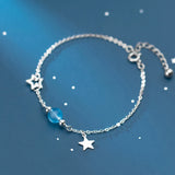 Natural Crystal Star 925 Sterling Silver Bracelet for Women