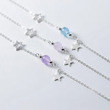 Natural Crystal Star 925 Sterling Silver Bracelet for Women