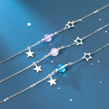 Natural Crystal Star 925 Sterling Silver Bracelet for Women