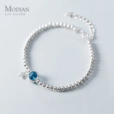 925 Silver Crystal Ball Star Bracelet for Women Adjustable Bangle