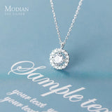 925 Silver CZ Geometric Pendant Necklace for Women Adjustable Chain