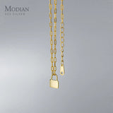 925 Silver Necklace Lock Key Pendant for Women Party Gift