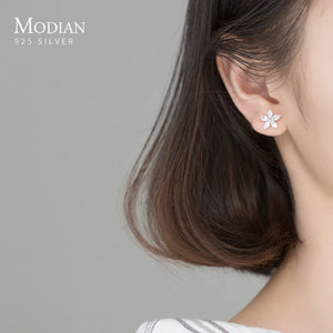 925 Silver Flower Tassel Long Chain Clip Earrings - No Piercing