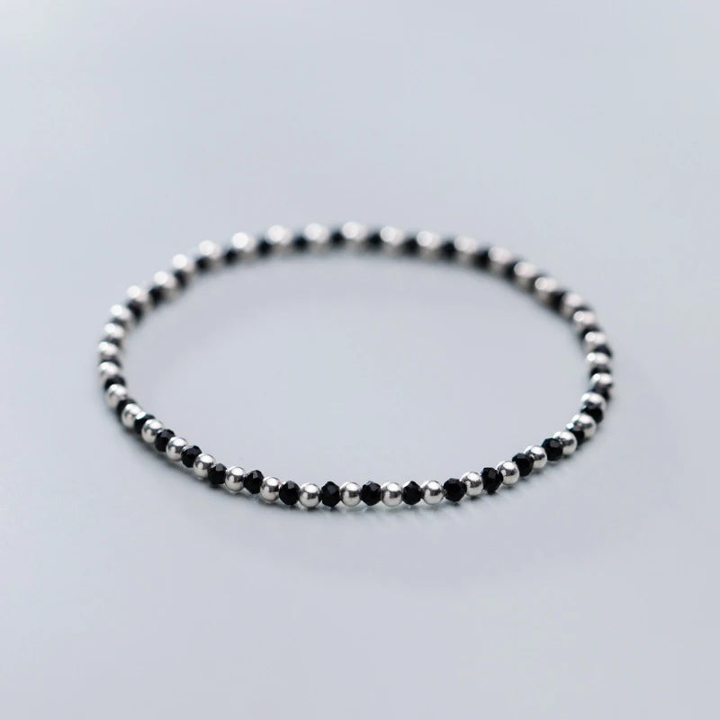 Crystal Ball Strand Bracelet 925 Sterling Silver Fine Jewelry Gift
