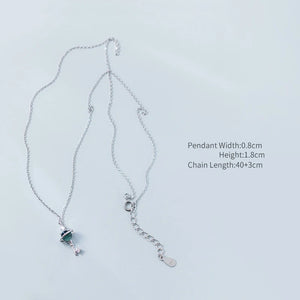 Cat Pattern Opal Crystal Keys Necklace Pendants For Women