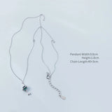 Cat Pattern Opal Crystal Keys Necklace Pendants For Women