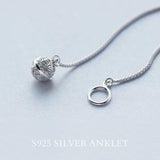 925 Sterling Silver Bell Ankle Ethnic Style Fine Jewelry