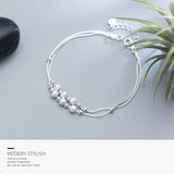 Women's Double Box Chain Bracelet Sterling Silver 925