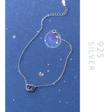 925 Sterling Silver Geometric Round Bracelet Anklet Women's Fine Jewelry Gift