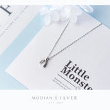 Geometric Y-Shape Pendant Necklace Sterling Silver 925 Chain Fine Jewelry