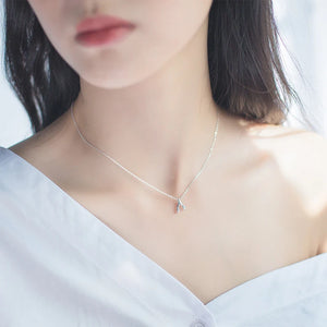 Geometric Y-Shape Pendant Necklace Sterling Silver 925 Chain Fine Jewelry