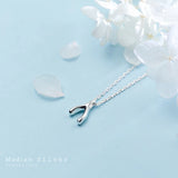 Geometric Y-Shape Pendant Necklace Sterling Silver 925 Chain Fine Jewelry