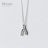 Geometric Y-Shape Pendant Necklace Sterling Silver 925 Chain Fine Jewelry