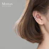 925 Silver C Shape Clips Earring for Women
