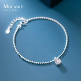 925 Silver Zirconia Beads Charm Bracelet for Women Wedding
