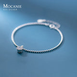 925 Silver Zirconia Beads Charm Bracelet for Women Wedding