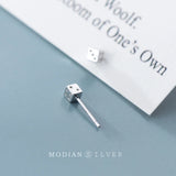 Sterling Silver Number Stud Earring Anti-allergy