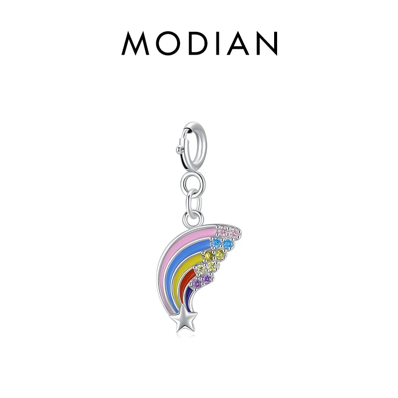 Rainbow Enamel DIY 925 Silver Pendant