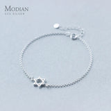 925 Silver Hexagram & Star Chain Bracelet, Fine Jewelry