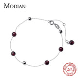 Rose Purple Crystal Bracelet Sterling Silver Bead Charm S925 Fine Jewelry