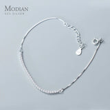 Clear CZ Geometric Bracelet 925 Sterling Silver Adjustable Chain Fine Jewelry