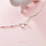 CZ Stars Love Hearts Silver Bracelet Wedding Jewelry Gift