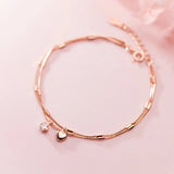 CZ Stars Love Hearts Silver Bracelet Wedding Jewelry Gift
