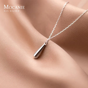 925 Sterling Silver Water Drop Shape Pendant for Women