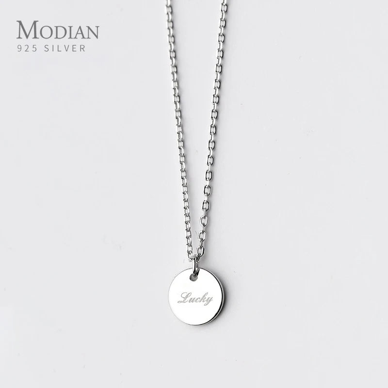 925 Silver Lucky Coin Pendant Necklace for Women