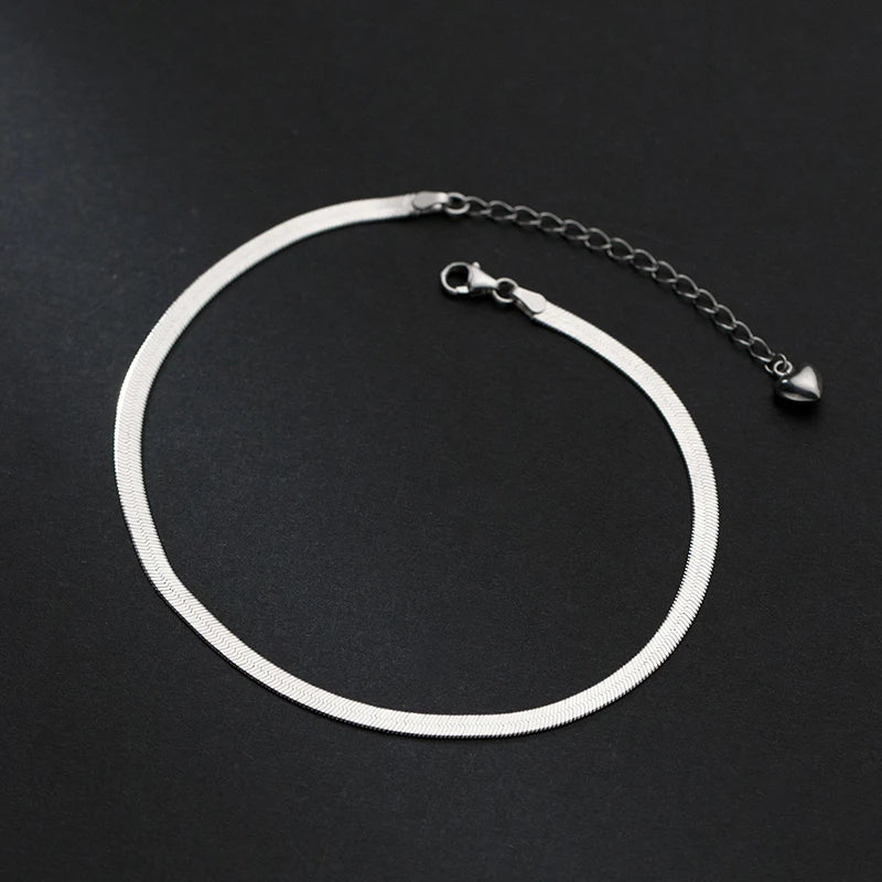 Sterling Silver Snake Anklet Bracelet for Women