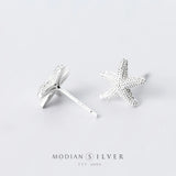 925 Silver Starfish Stud Earrings Women's Jewelry Earrings