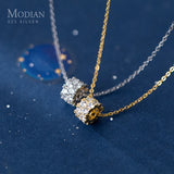925 Sterling Silver Zircon Tube Pendant Necklace for Women