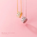 925 Sterling Silver Zircon Tube Pendant Necklace for Women