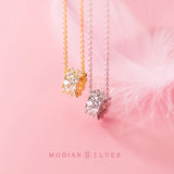 925 Sterling Silver Zircon Tube Pendant Necklace for Women