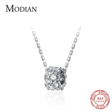 925 Sterling Silver Zircon Tube Pendant Necklace for Women
