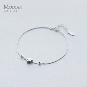 925 Silver Beads & Star Chain Bracelet Female 925 Jewelry Accessories