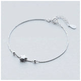 925 Silver Beads & Star Chain Bracelet Female 925 Jewelry Accessories