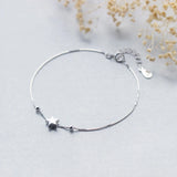 925 Silver Beads & Star Chain Bracelet Female 925 Jewelry Accessories