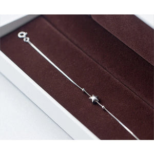 925 Silver Beads & Star Chain Bracelet Female 925 Jewelry Accessories
