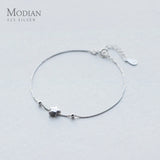 925 Silver Beads & Star Chain Bracelet Female 925 Jewelry Accessories