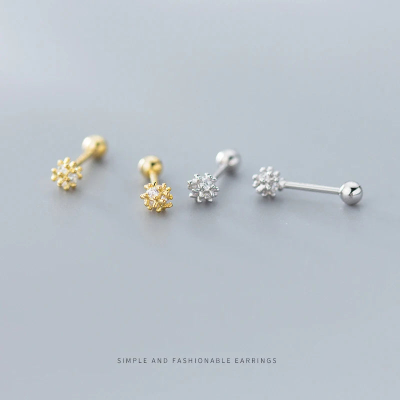 925 Silver Dandelion Stud Earrings Women Gift Plant Ear Pin Fine Jewelry