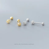 925 Silver Dandelion Stud Earrings Women Gift Plant Ear Pin Fine Jewelry
