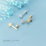 925 Silver Dandelion Stud Earrings Women Gift Plant Ear Pin Fine Jewelry