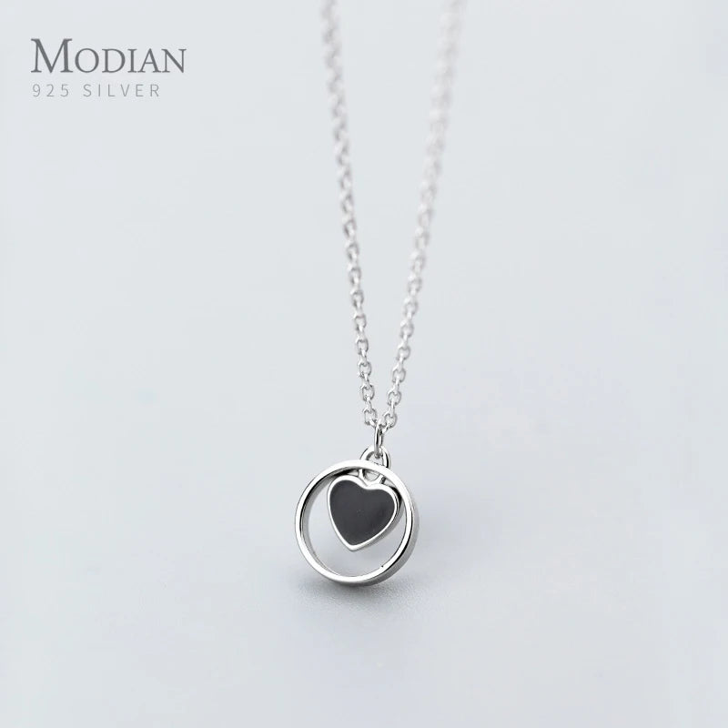 925 Silver Heart Necklace Pendant for Women Chain Necklaces