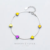 925 Silver Romantic Hearts Bracelet for Women Charm Jewelry Gift