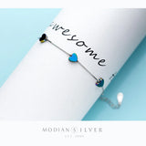 925 Silver Romantic Hearts Bracelet for Women Charm Jewelry Gift